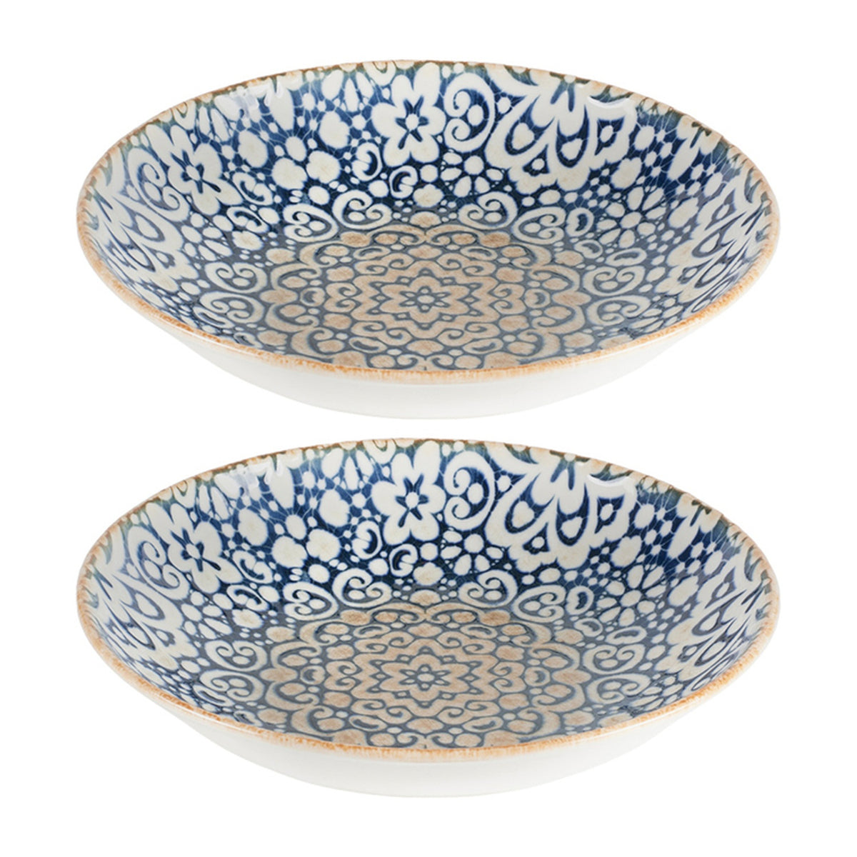 Bonna China Española dia.10" h:2" 44 oz. Round Decorated Porcelain Bowl (Set of 2)