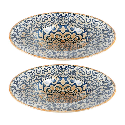 Bonna China Española dia.11" h:2.5" 14 oz. Round Decorated Porcelain Bowl (Set of 2)