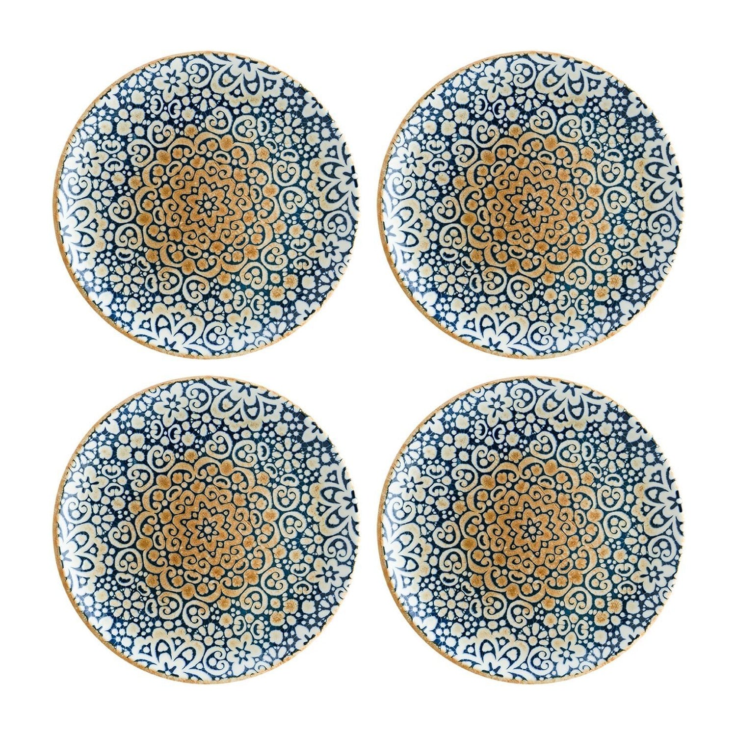 Bonna China Española dia.6.75"  Round Decorated Porcelain Plate (Set of 4)