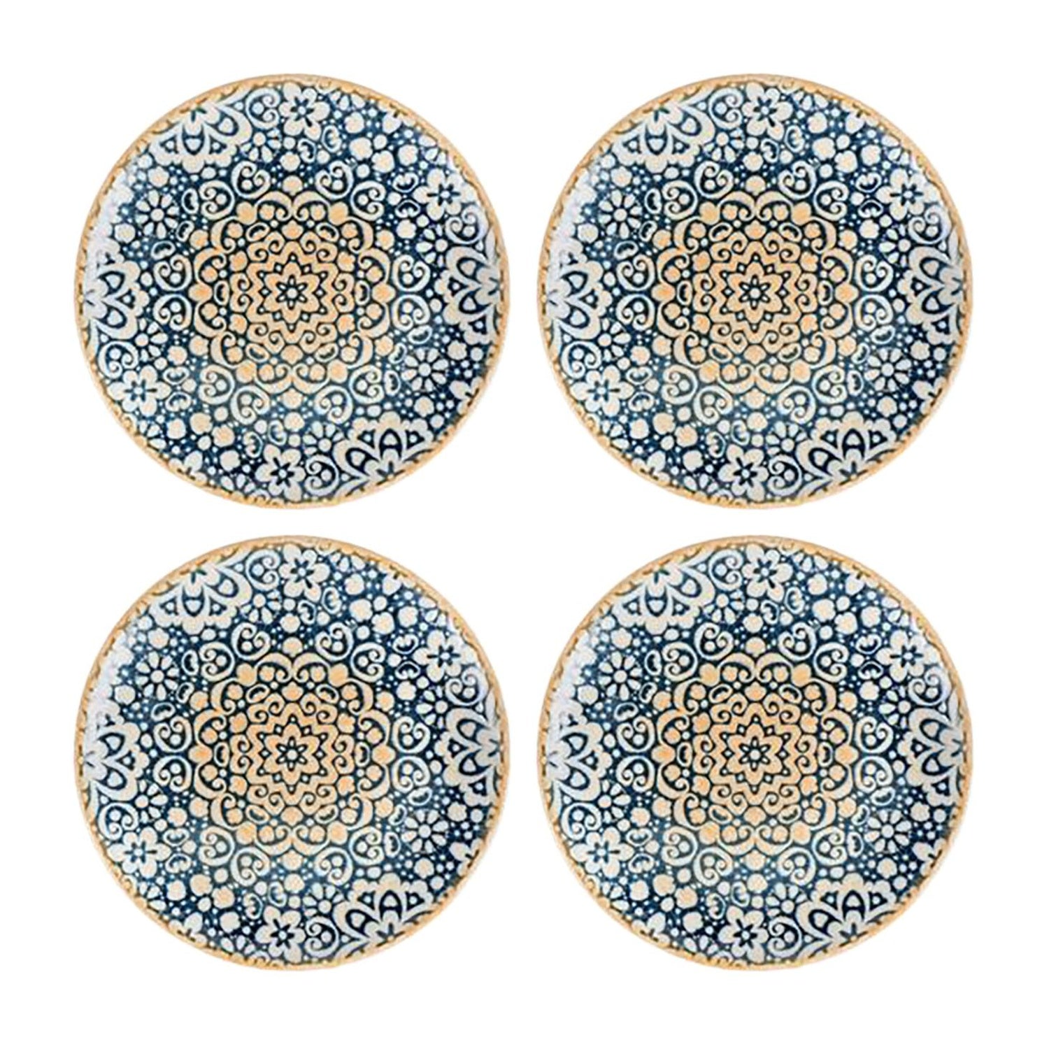 Bonna China Española dia.7.5"  Round Decorated Porcelain Plate (Set of 4)