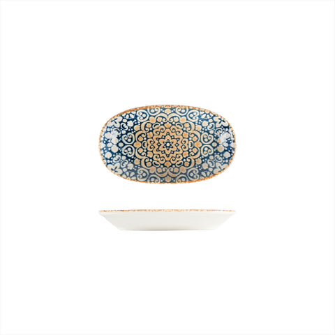 Bonna China Española 7.5" x 4.25" x h:1" Oval Decorated Porcelain Platter (Set of 2)