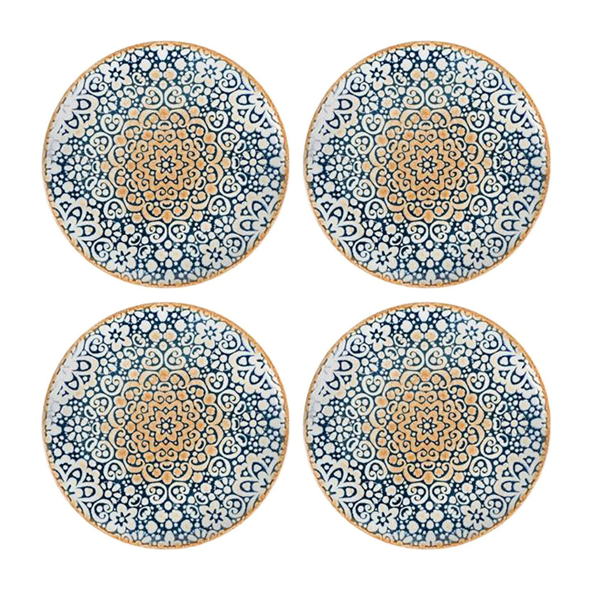 Bonna China Española dia.8.25"  Round Decorated Porcelain Plate (Set of 4)