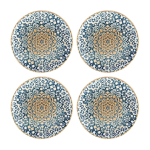 Bonna China Española dia.9"  Round Decorated Porcelain Plate (Set of 4)