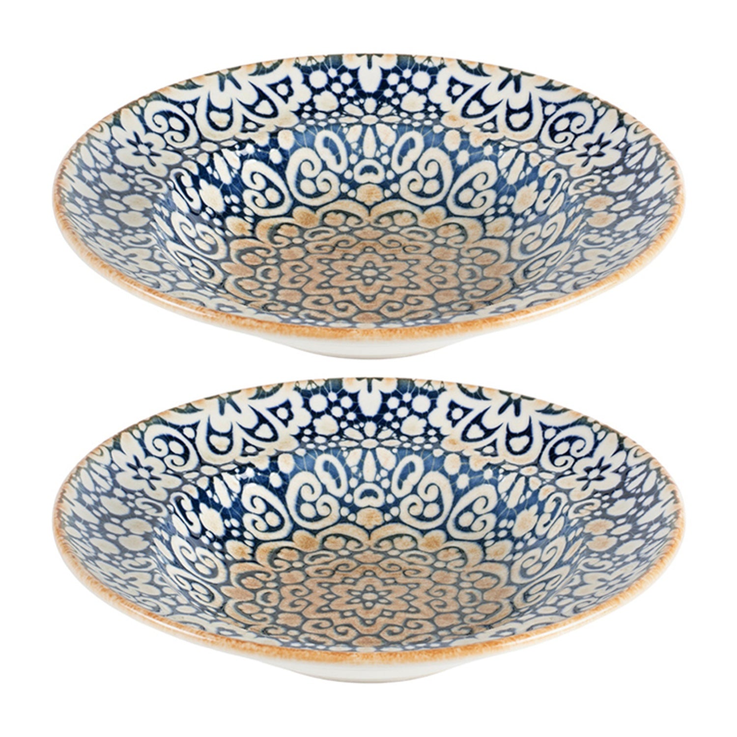 Bonna China Española dia.9.5" h:2" 14 oz. Round Decorated Porcelain Bowl (Set of 2)