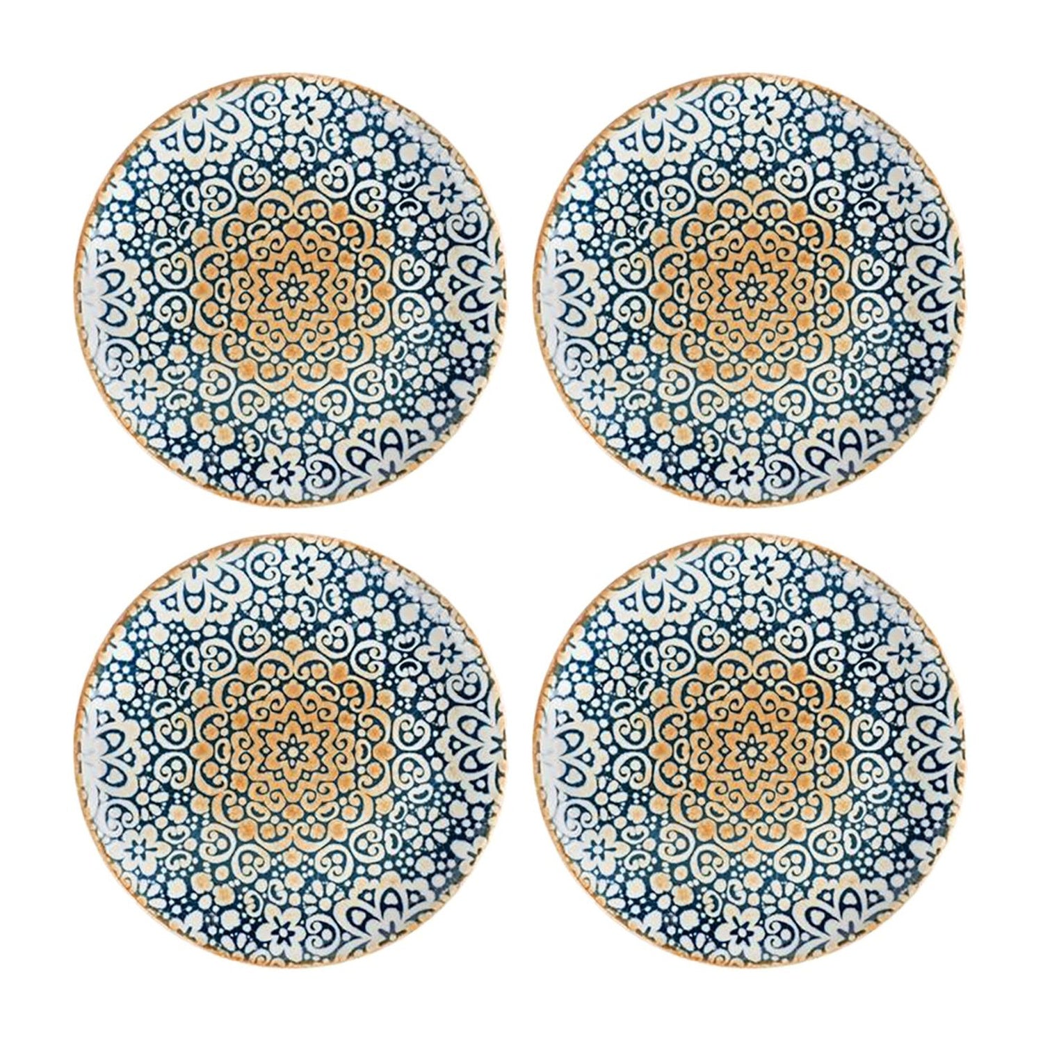 Bonna China Española dia.10"  Round Decorated Porcelain Plate (Set of 4)