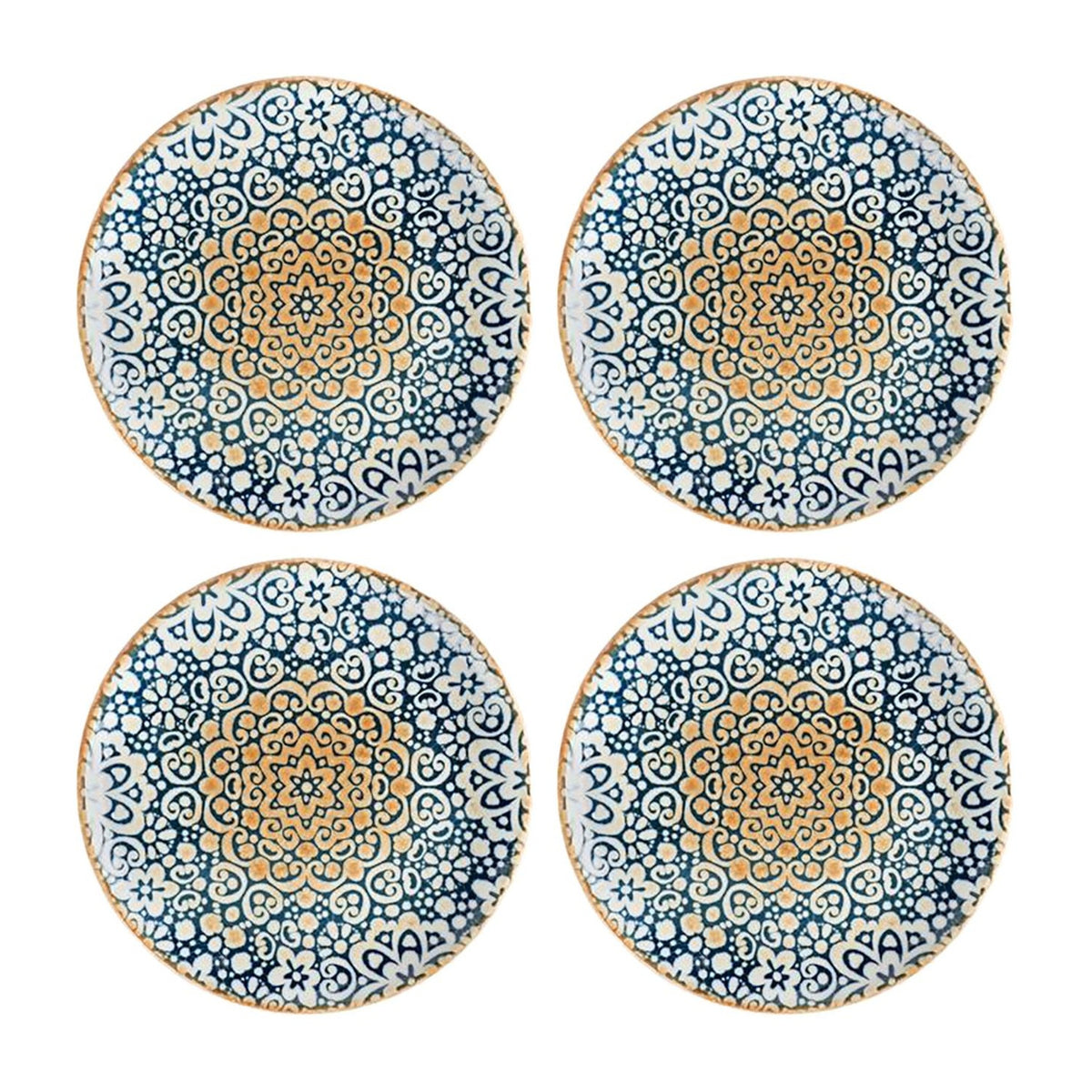 Bonna China Española dia.10"  Round Decorated Porcelain Plate (Set of 4)