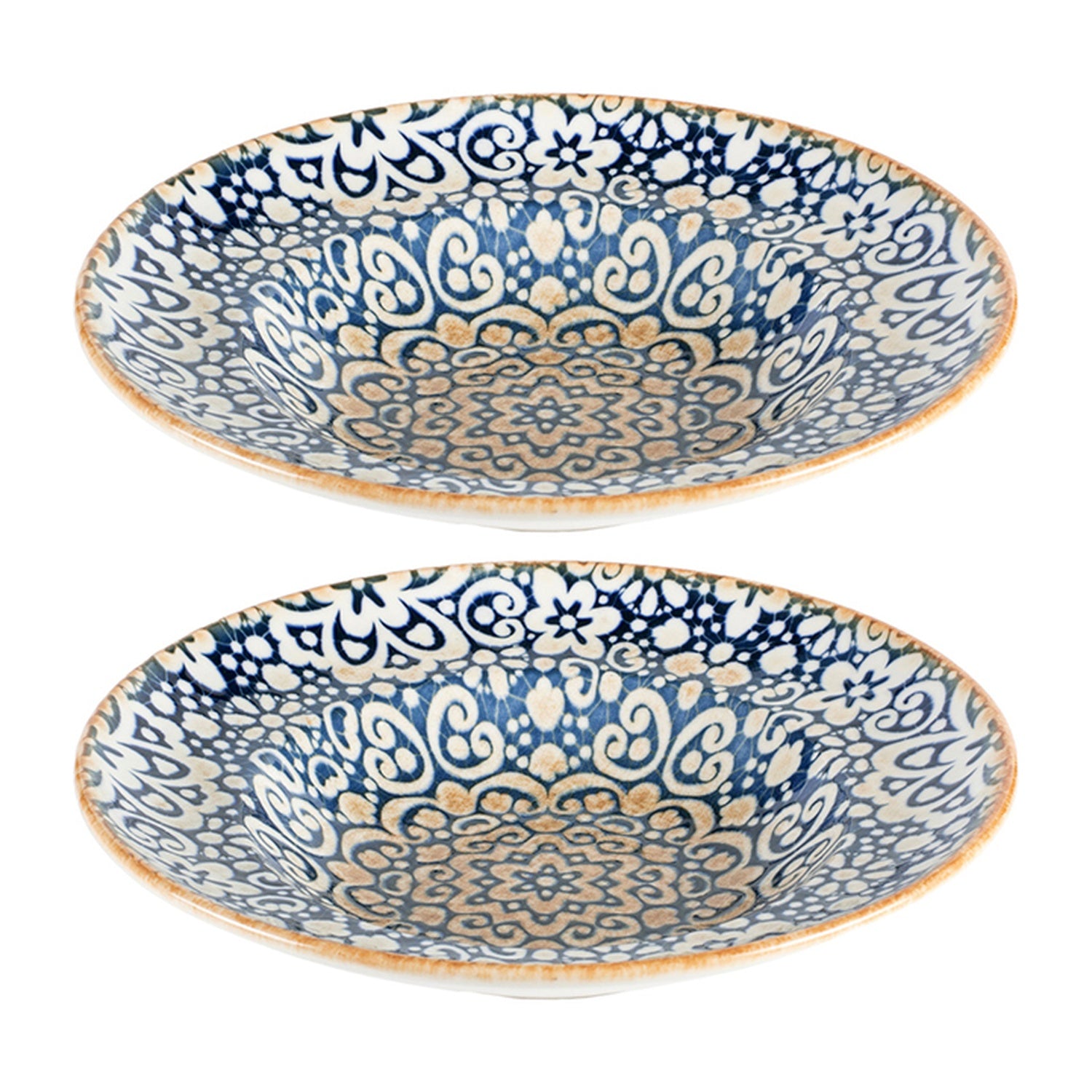 Bonna China Española dia.10.75" h:2.25" 16 oz. Round Decorated Porcelain Bowl (Set of 2)