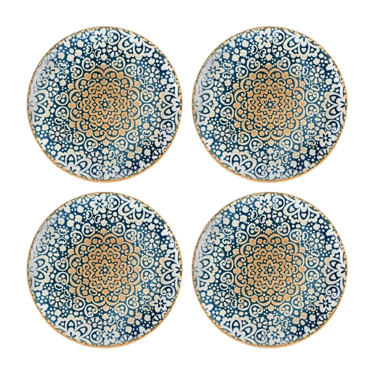 Bonna China Española dia.10.5"  Round Decorated Porcelain Plate (Set of 4)