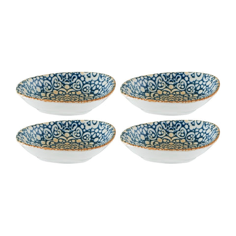 Bonna China Española 4" x 3" x h:0.75" 1 oz. Organic Decorated Porcelain Bowl (Set of 4)