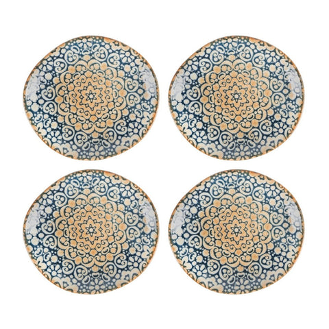 Bonna China Española 6" x 5.5"  Organic Decorated Porcelain Plate (Set of 4)