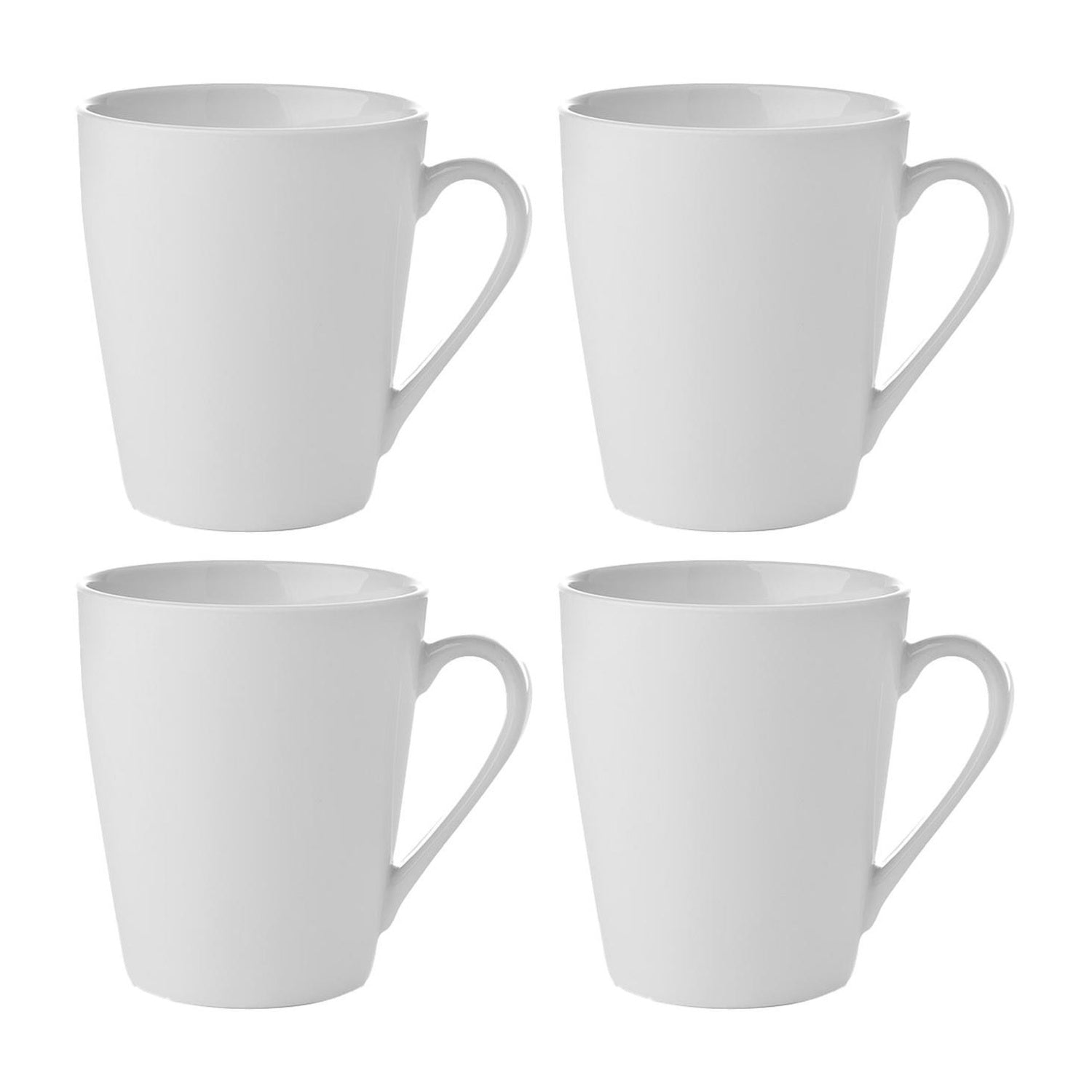 Round White Porcelain Mug dia.3.25" h:3.75" 9 oz. (Set of 4)