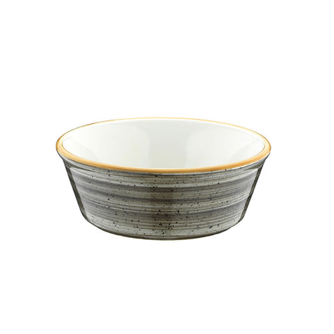 Bonna China Gris dia.4.75" h:1.75" 10 oz. Round Grey Porcelain Bowl (Set of 4)