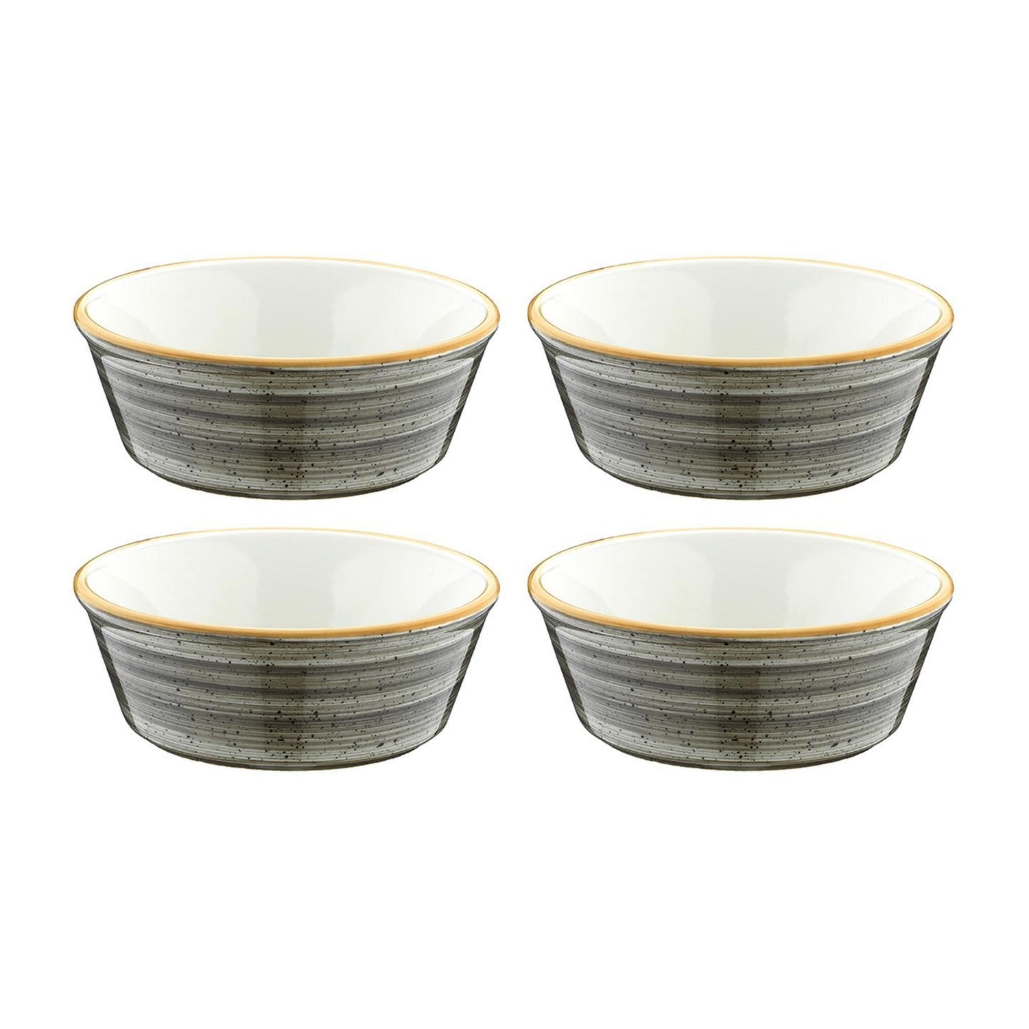 Bonna China Gris dia.4.75" h:1.75" 10 oz. Round Grey Porcelain Bowl (Set of 4)