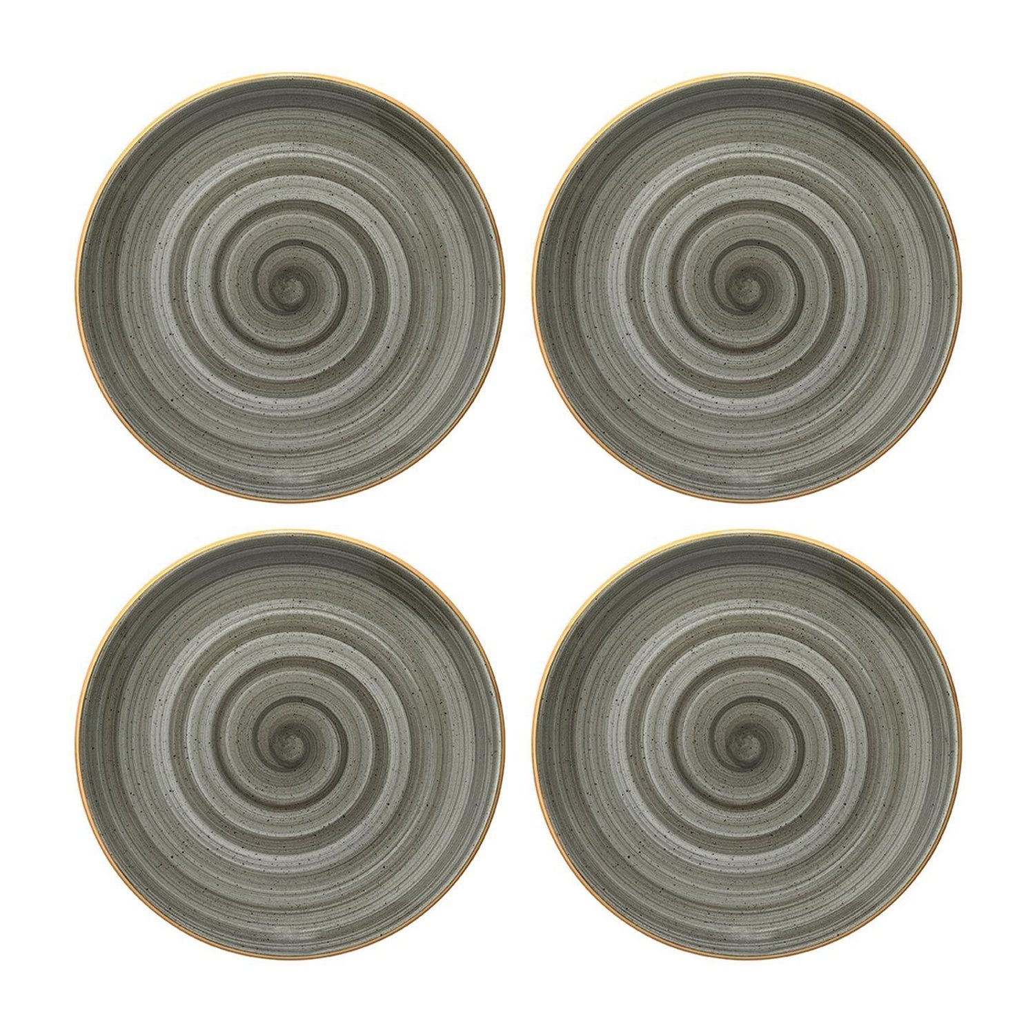 Bonna China Gris dia.6.75"  Round Grey Porcelain Plate (Set of 4)