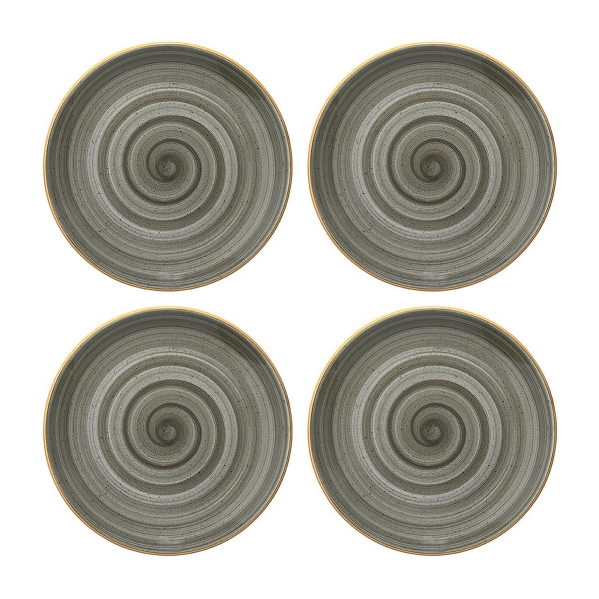 Bonna China Gris dia.6.75"  Round Grey Porcelain Plate (Set of 4)