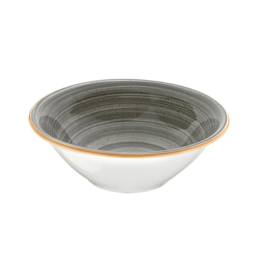 Bonna China Gris dia.7" h:2.5" 23 oz. Round Grey Porcelain Bowl (Set of 4)