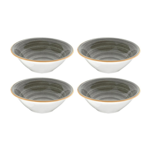 Bonna China Gris dia.7" h:2.5" 23 oz. Round Grey Porcelain Bowl (Set of 4)