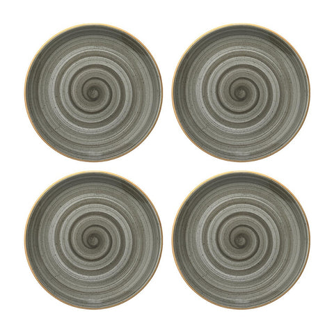 Bonna China Gris dia.7.5"  Round Grey Porcelain Plate (Set of 4)