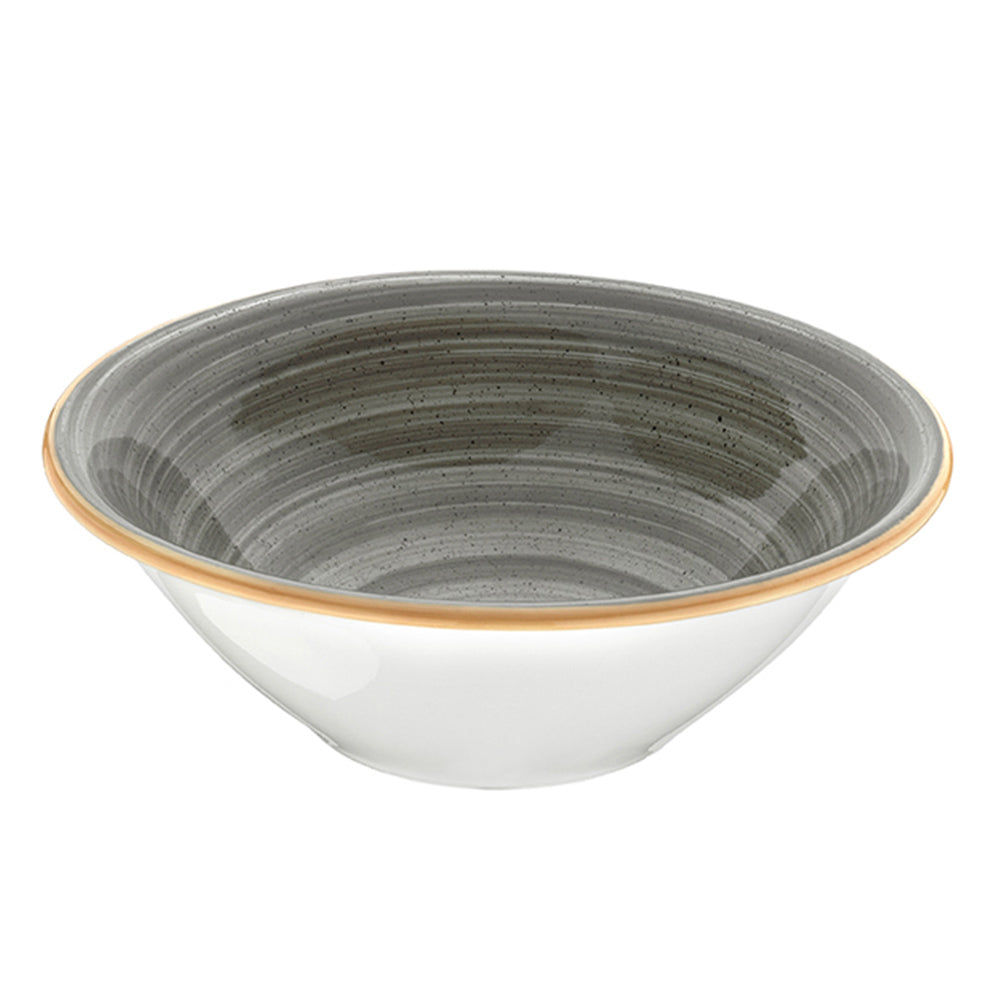 Bonna China Gris dia.8" h:2.5" 30 oz. Round Grey Porcelain Bowl (Set of 2)