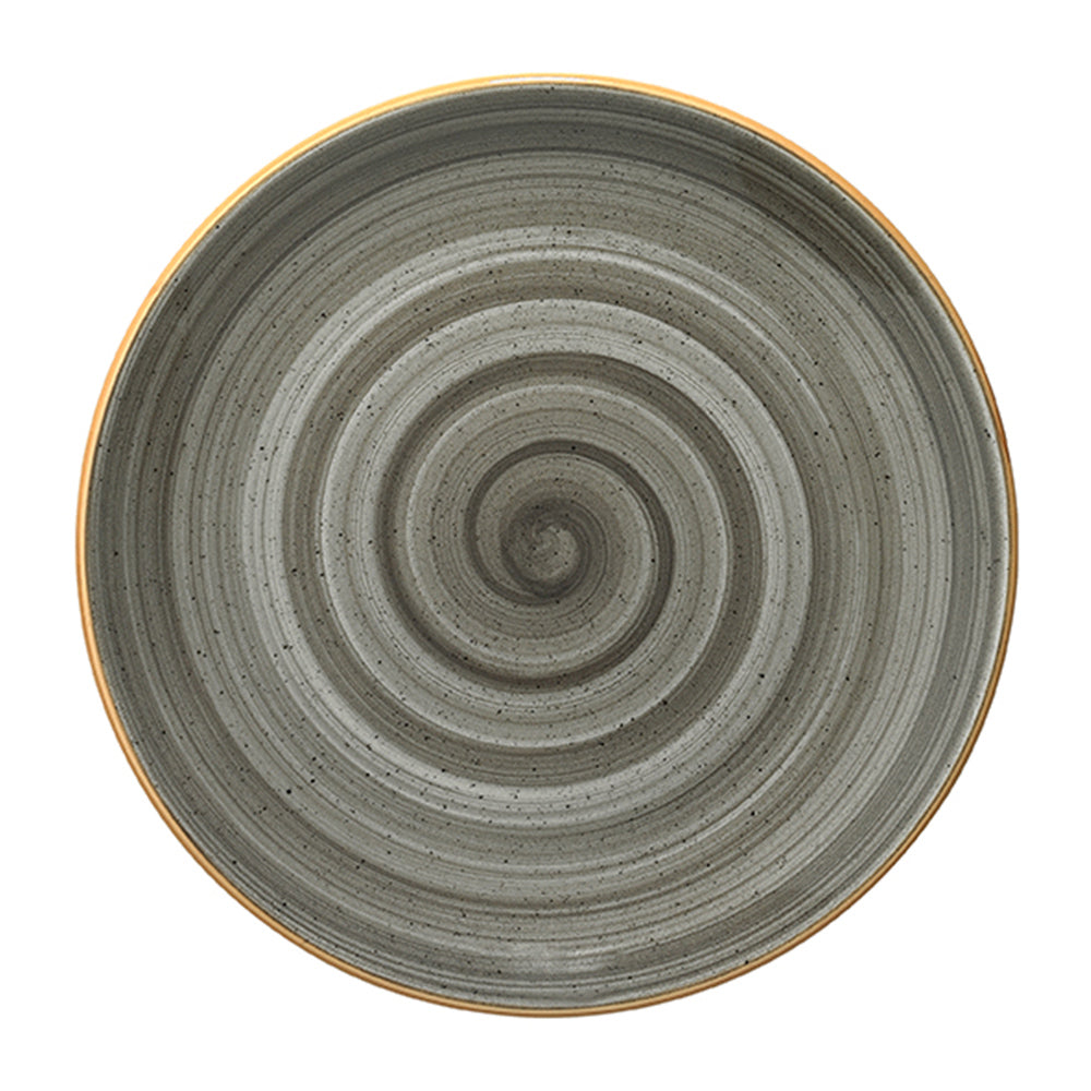 Bonna China Gris dia.10"  Round Grey Porcelain Plate (Set of 4)