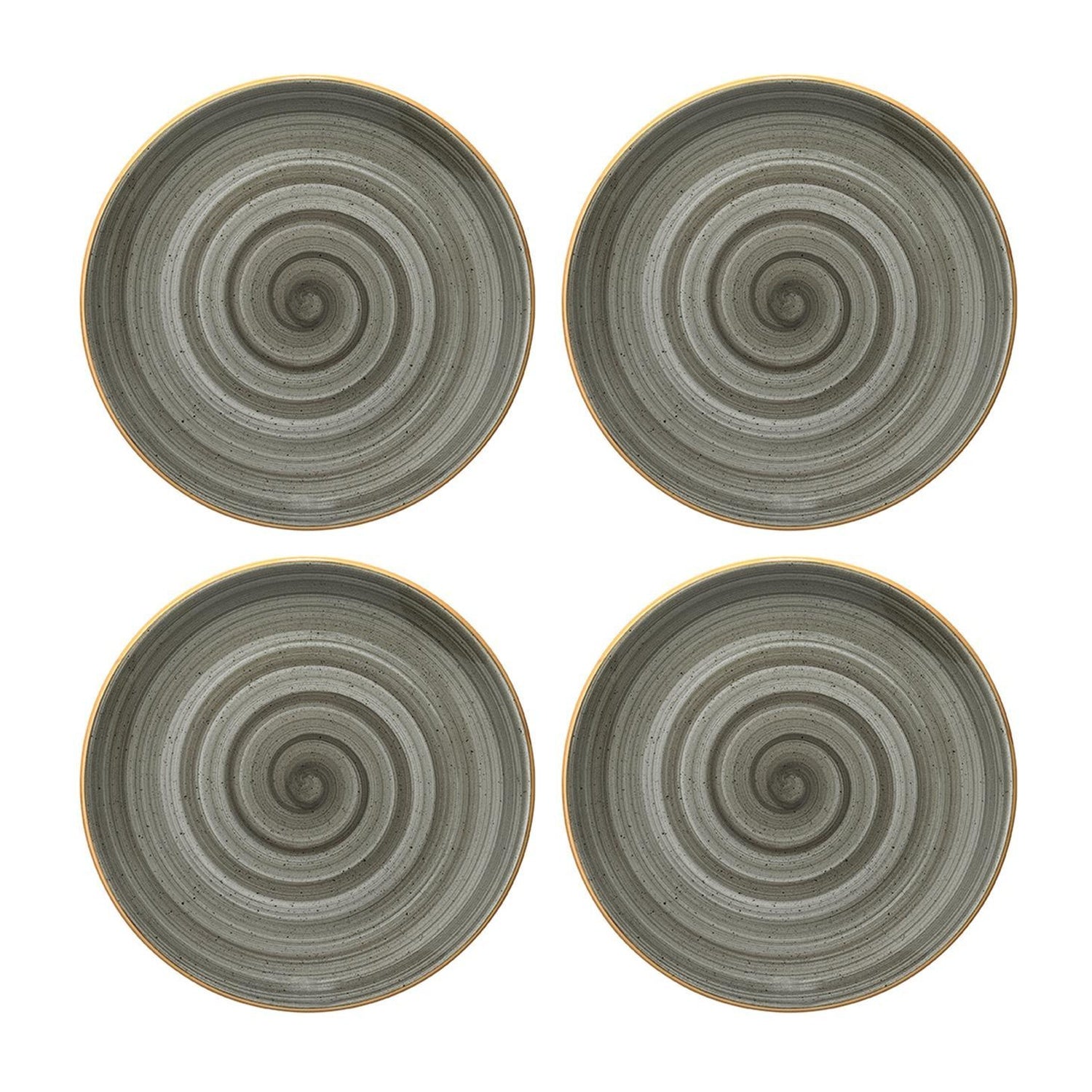 Bonna China Gris dia.10"  Round Grey Porcelain Plate (Set of 4)