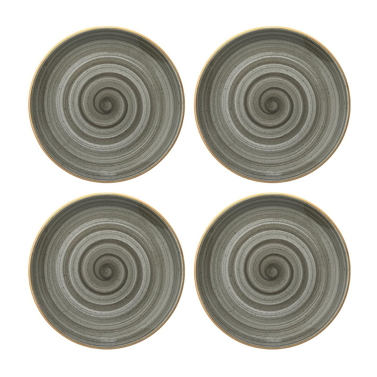 Bonna China Gris dia.10.5"  Round Grey Porcelain Plate (Set of 4)