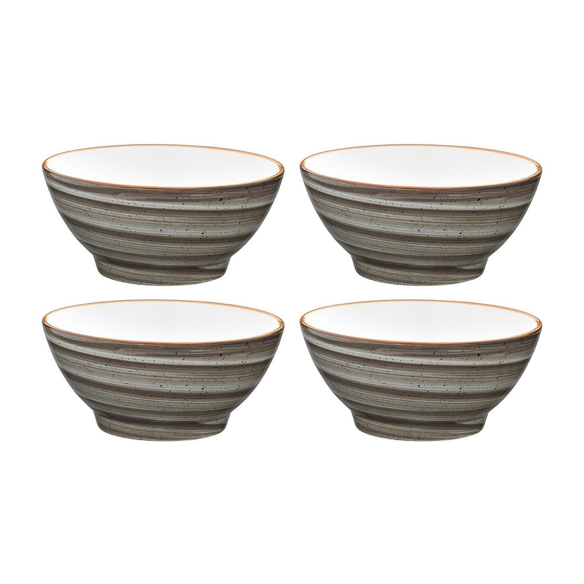 Bonna China Gris dia.5.5" h:2.75" 15 oz. Round Grey Porcelain Bowl (Set of 4)