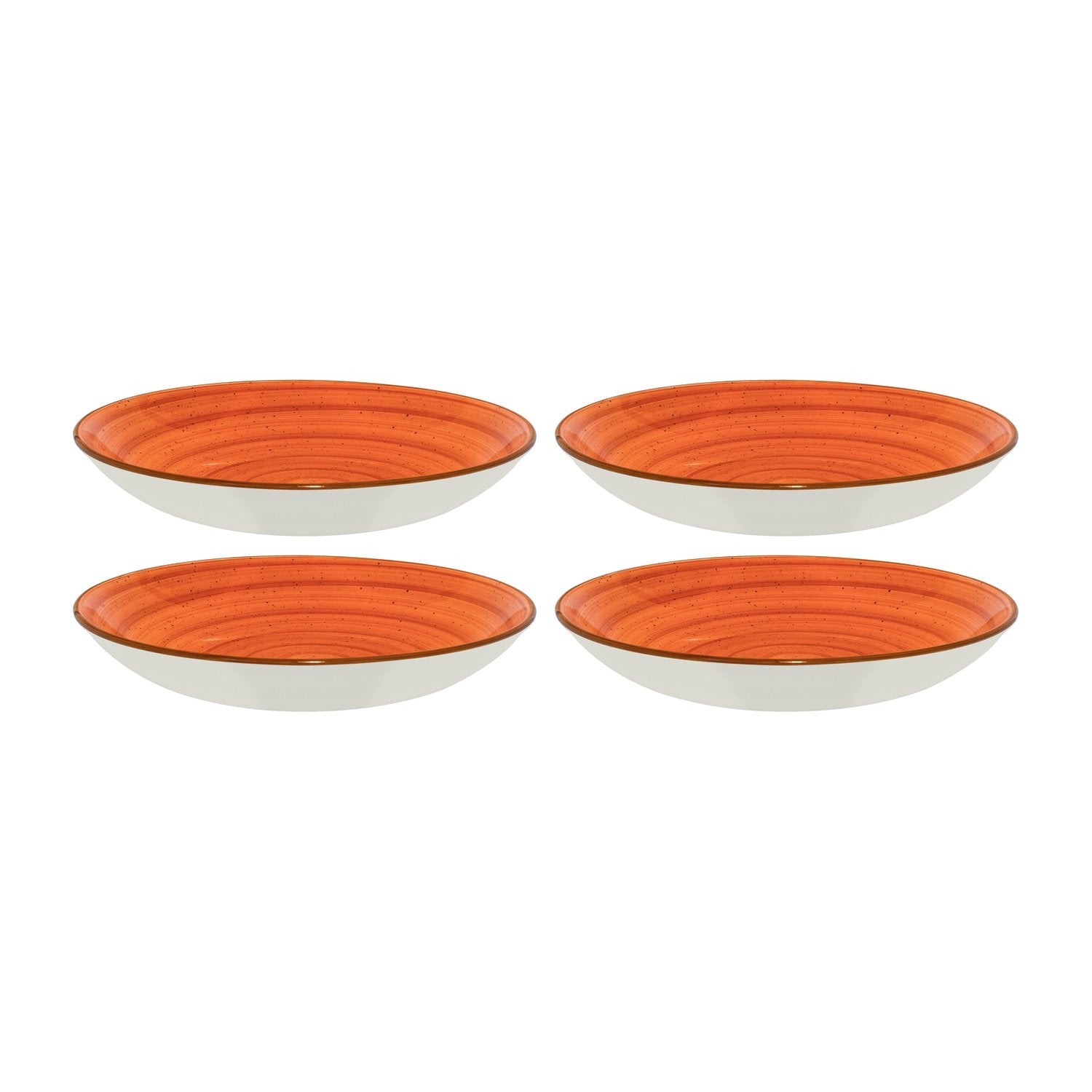 Bonna China Sienna dia.9" h:2" 34 oz. Round Terracotta Porcelain Bowl (Set of 4)