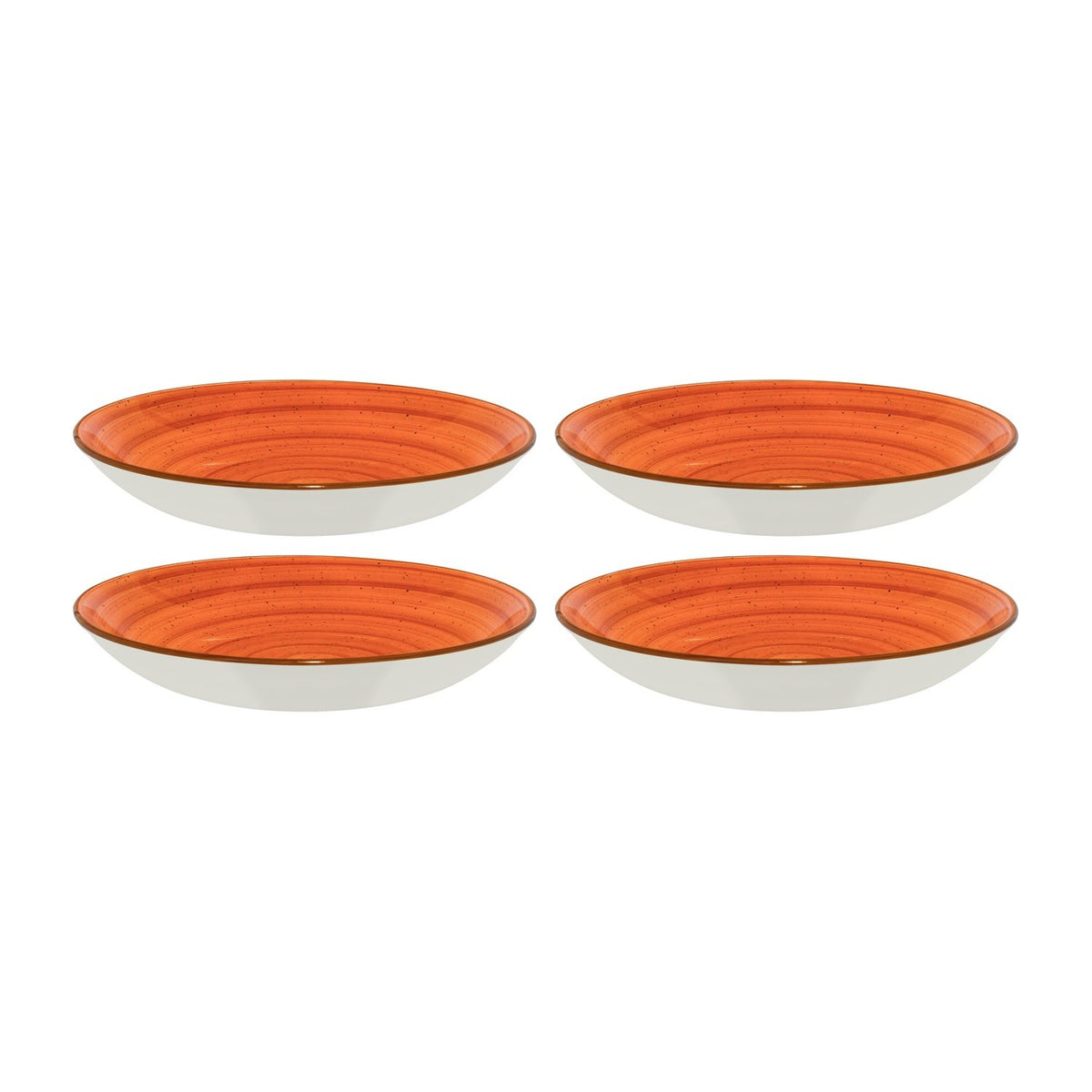 Bonna China Sienna dia.9" h:2" 34 oz. Round Terracotta Porcelain Bowl (Set of 4)