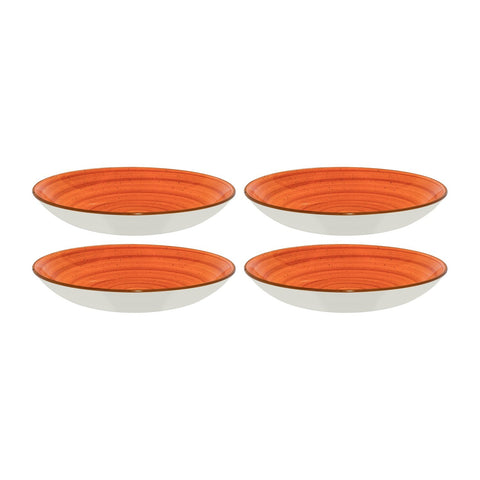 Bonna China Sienna dia.9" h:2" 34 oz. Round Terracotta Porcelain Bowl (Set of 4)