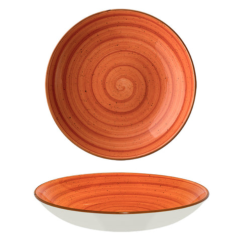 Bonna China Sienna dia.11" h:2.5" 57 oz. Round Terracotta Porcelain Bowl (Set of 2)