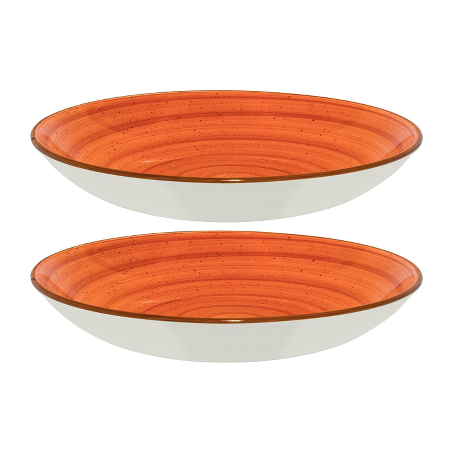 Bonna China Sienna dia.11" h:2.5" 57 oz. Round Terracotta Porcelain Bowl (Set of 2)