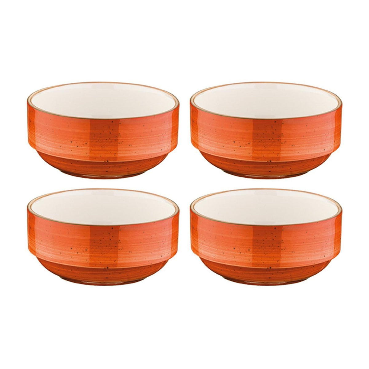 Bonna China Sienna dia.5.5" h:2.5" 17 oz. Round Terracotta Porcelain Bowl (Set of 4)