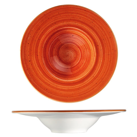 Bonna China Sienna dia.11" h:2.5" 14 oz. Round Terracotta Porcelain Bowl (Set of 2)