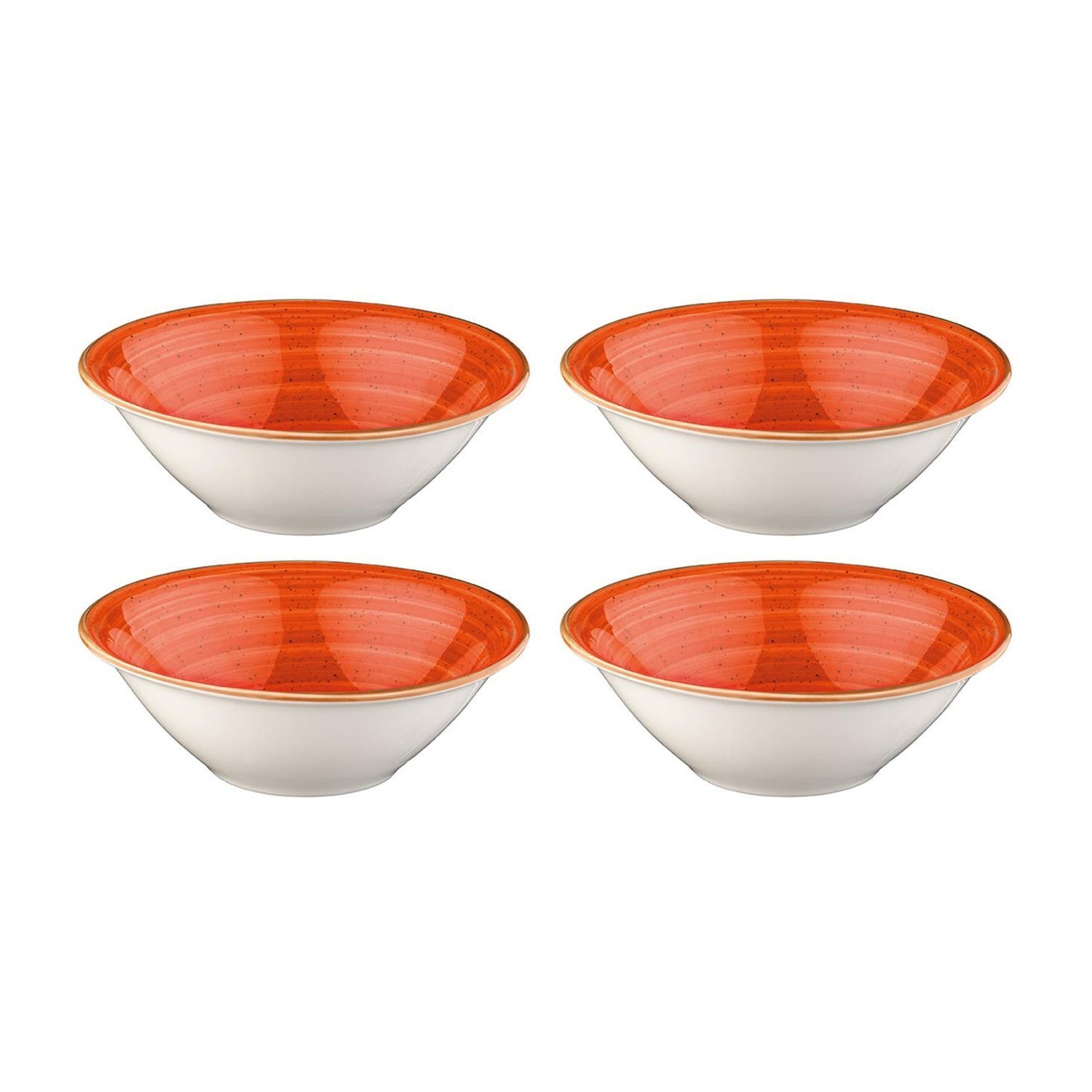 Bonna China Sienna dia.6.25" h:2" 13 oz. Round Terracotta Porcelain Bowl (Set of 4)