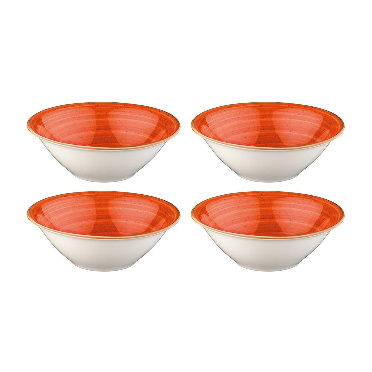 Bonna China Sienna dia.6.25" h:2" 13 oz. Round Terracotta Porcelain Bowl (Set of 4)