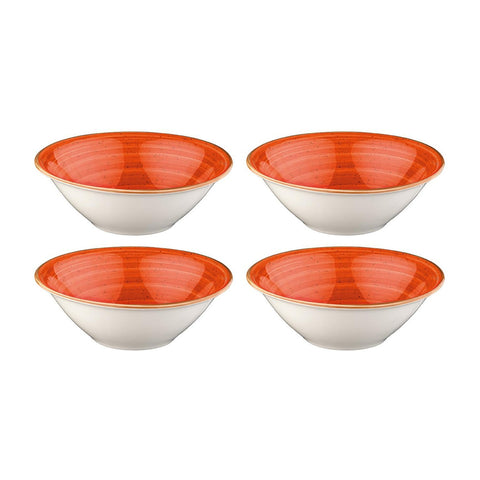 Bonna China Sienna dia.6.25" h:2" 13 oz. Round Terracotta Porcelain Bowl (Set of 4)