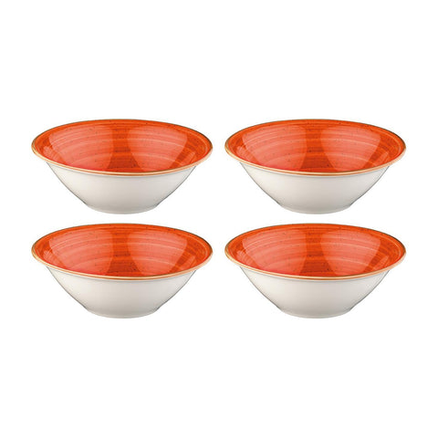 Bonna China Sienna dia.7" h:2.5" 23 oz. Round Terracotta Porcelain Bowl (Set of 4)