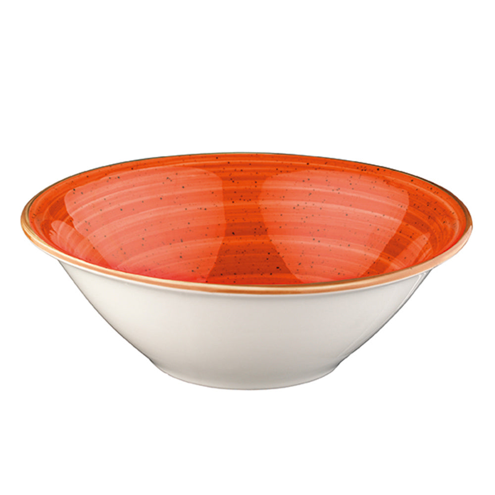 Bonna China Sienna dia.8" h:2.5" 30 oz. Round Terracotta Porcelain Bowl (Set of 2)