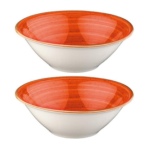 Bonna China Sienna dia.8" h:2.5" 30 oz. Round Terracotta Porcelain Bowl (Set of 2)