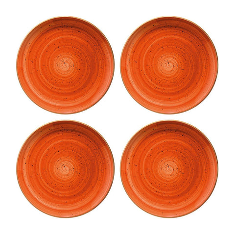 Bonna China Sienna dia.8.25"  Round Terracotta Porcelain Plate (Set of 4)