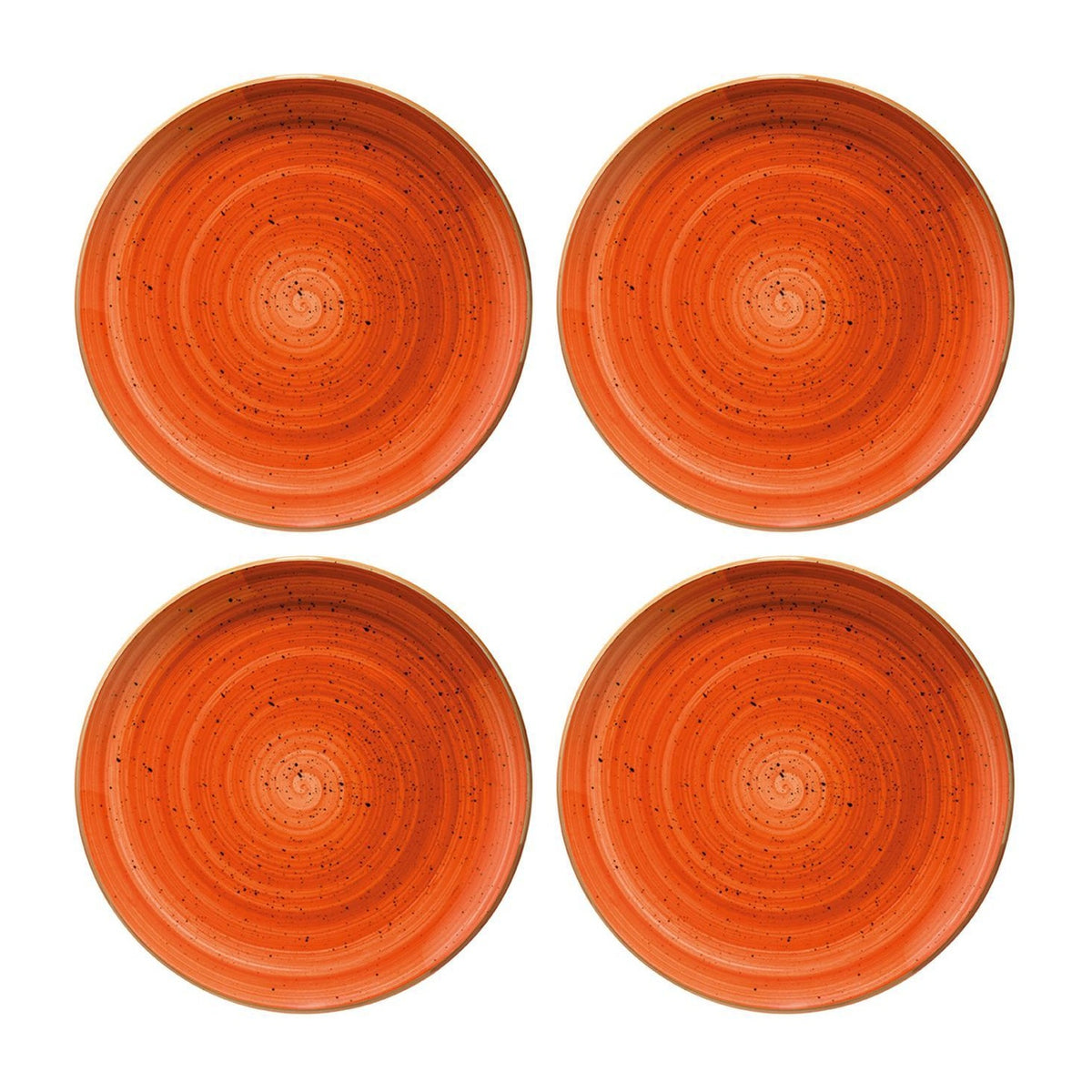 Bonna China Sienna dia.9"  Round Terracotta Porcelain Plate (Set of 4)