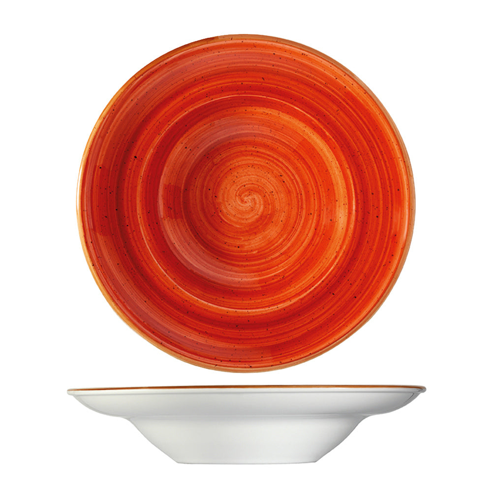 Bonna China Sienna dia.9.5" h:2" 14 oz. Round Terracotta Porcelain Bowl (Set of 2)