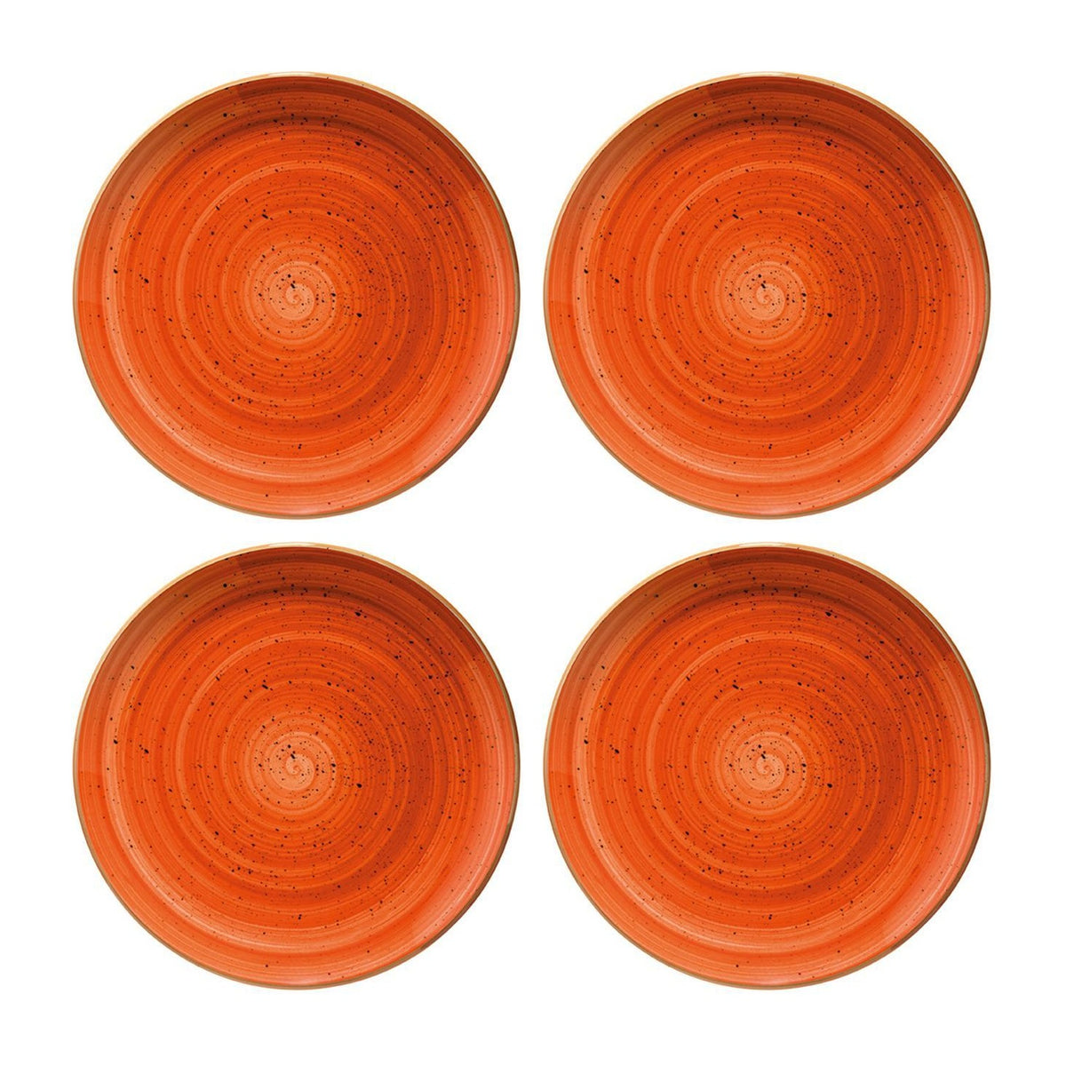 Bonna China Sienna dia.10"  Round Terracotta Porcelain Plate (Set of 4)