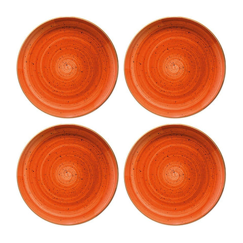 Bonna China Sienna dia.10"  Round Terracotta Porcelain Plate (Set of 4)