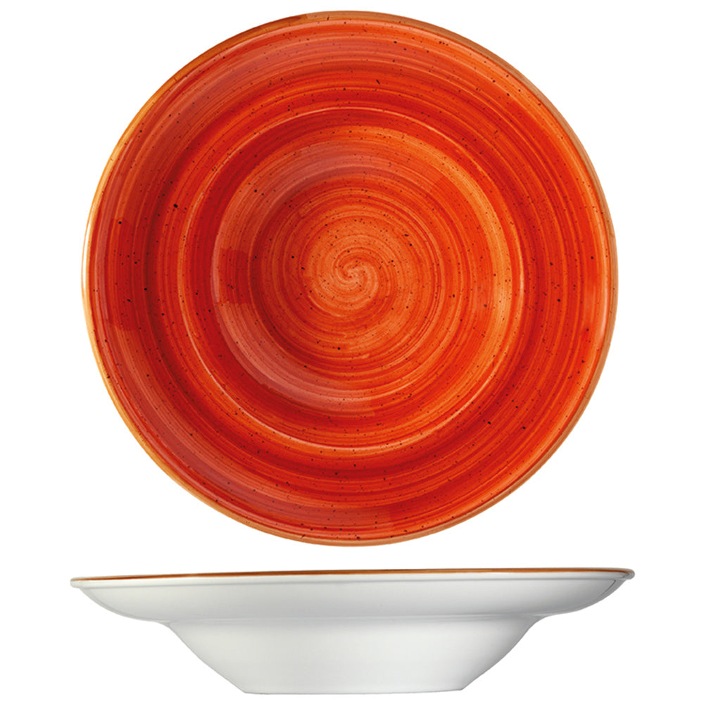 Bonna China Sienna dia.11.75" h:2.5" 19 oz. Round Terracotta Porcelain Bowl (Set of 2)