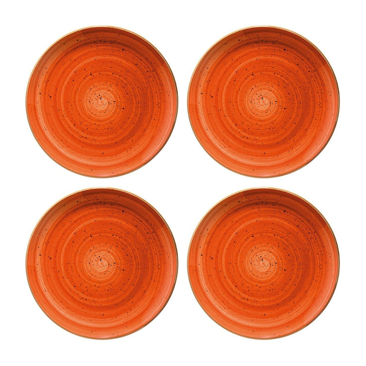 Bonna China Sienna dia.12"  Round Terracotta Porcelain Plate (Set of 4)