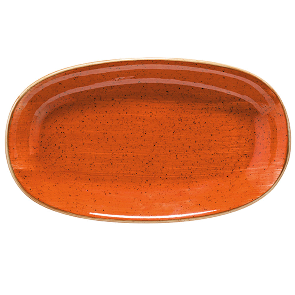 Bonna China Sienna 13" x 7.5" x h:1.5" Oval Terracotta Porcelain Platter