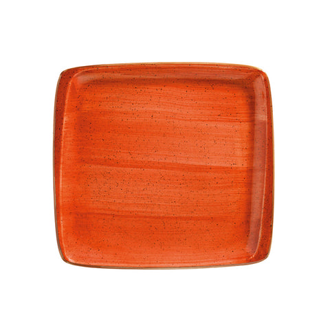 Bonna China Sienna 8.5" x 8"  Square Terracotta Porcelain Plate (Set of 2)