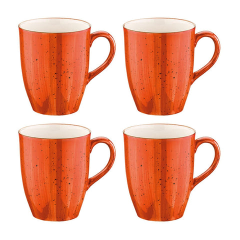 Bonna China Sienna dia.3.25" h:4.25" 11 oz. Round Terracotta Porcelain Mug (Set of 4)